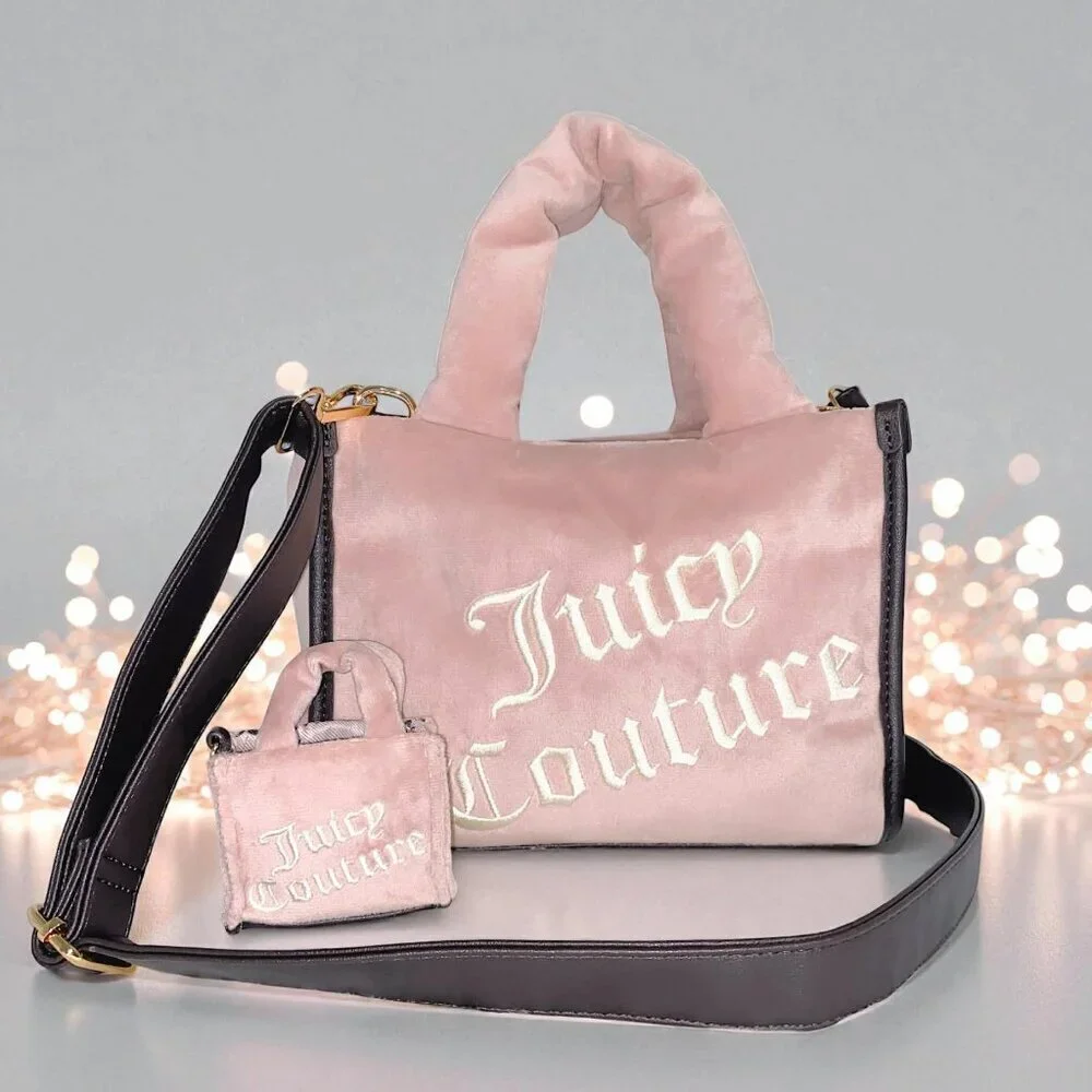 Juicy Couture Better Together Pink Mini Tote Bag w/ Matching Purse Hang Charm
